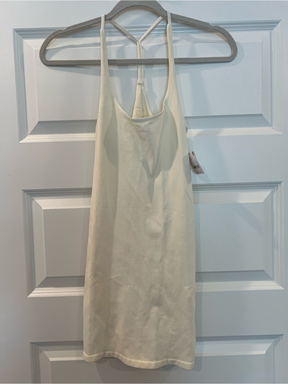Free People Intimately Ivory Ribbed Racerback Tunic Tank XS/S NWT - Picture 2 of 10
